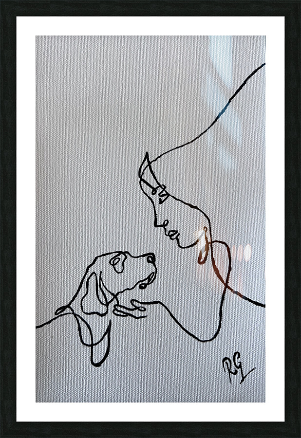 Dog love Picture Frame print