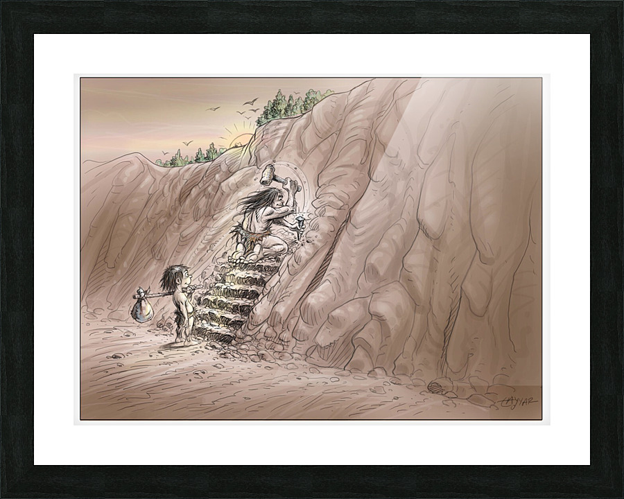 Caveboy Picture Frame print