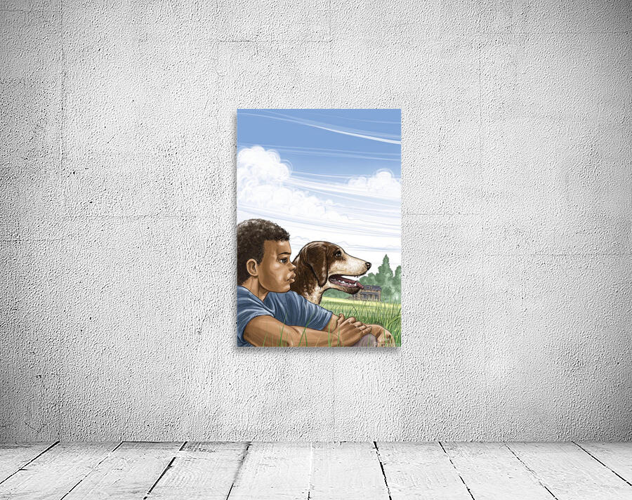 Boy with a dog Wall Preview