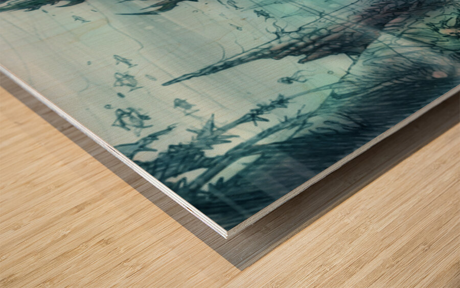UNDERWATER CITY Wood print