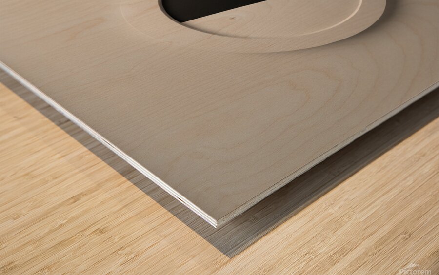 Abstract-Circle in Negative Space Wood print