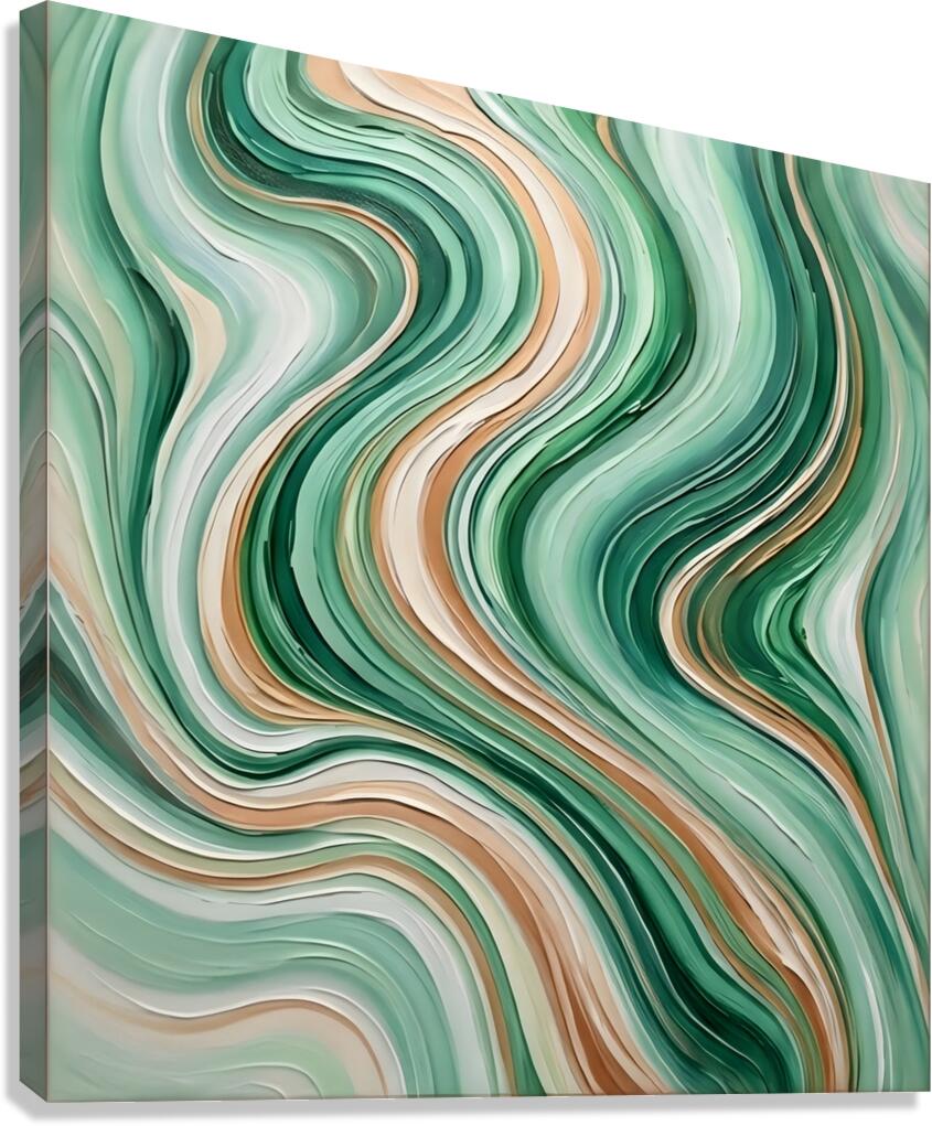 Jade River Swirls Canvas Print