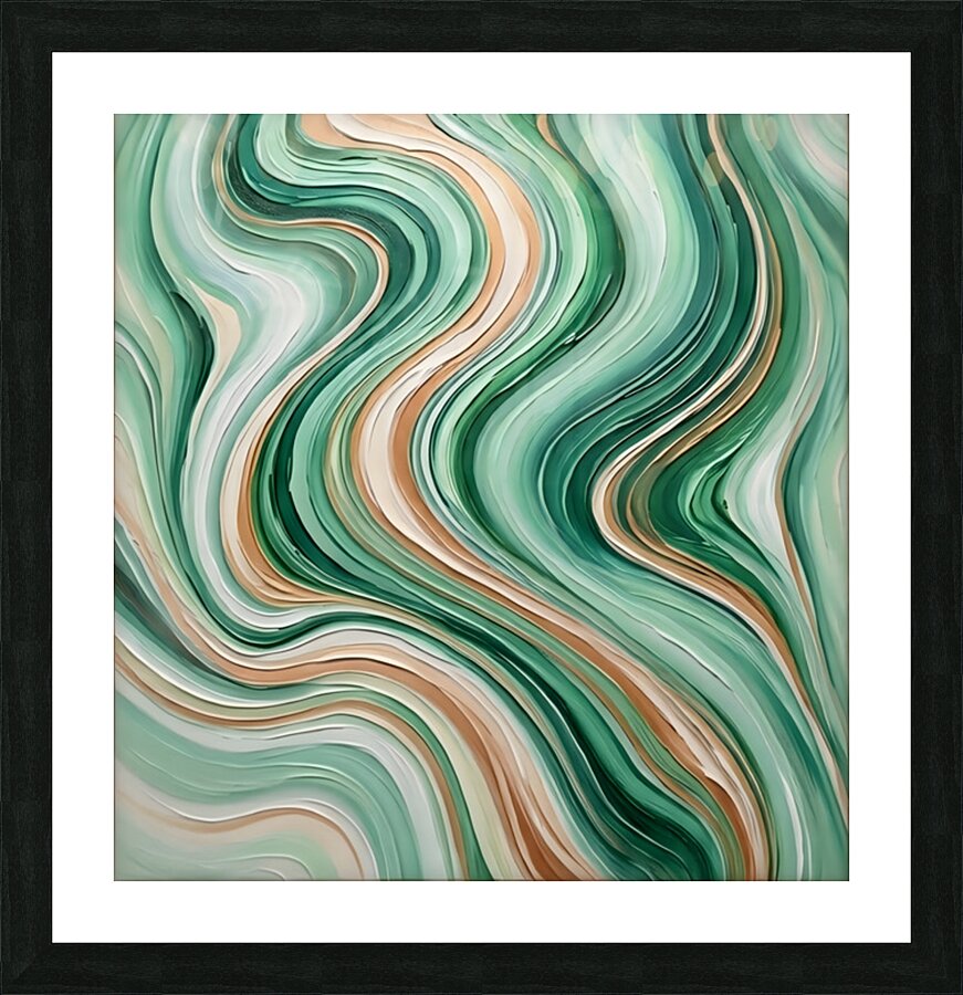 Jade River Swirls Picture Frame print