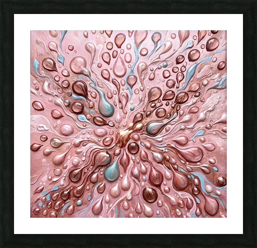 Blush Rain Drops Bursting Picture Frame print