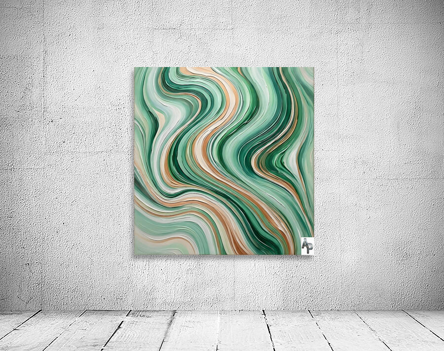 Jade River Swirls Wall Preview