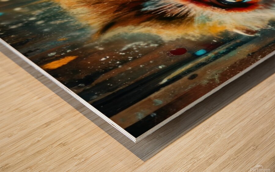 Oil Paint Animals Monkey: Oil Painting with a monkey Wood print