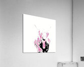 Abstract Pink Minimalist Highland Cow Acrylic Print