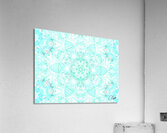  Abstract Colours Collide in Lime Greens and Whites  Acrylic Print