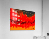 Vibrant Red and Black Abstract Forest Acrylic Print