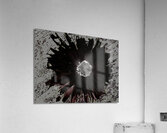 Dark Daisy with White Centre on a Grey Abstract Background Acrylic Print