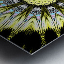 Abstract Yellow Kaleidoscope Pattern Design Metal print