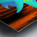 Abstract Vibrant Neon  Trio of Lilies Metal print