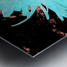 Abstract Turquoise Daisy Flower Metal print