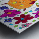 Abstract Floral Doodle Art Cats  Metal print