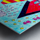 Abstract Doodle House Cats Metal print