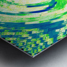 Abstract Lilies Swirl in Green and Blue  Metal print