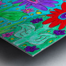 Abstract Flowers on a Coloured Background Metal print