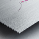 Abstract Pink Minimalist Highland Cow Metal print