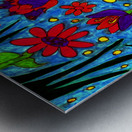 Abstract Blue Floral Design Metal print