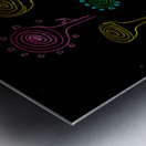 Abstract Neon Spiral Flowers Metal print