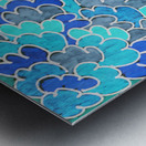 Abstract Blue Oak with Falling Leaves Metal print