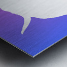  White Highland Cow Silhouette with Pink Background Metal print