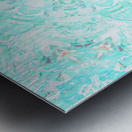  Abstract Colours Collide in Lime Greens and Whites  Metal print