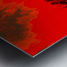 Vibrant Red and Black Abstract Forest Metal print