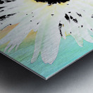 White Daisy Dark Centred on an Abstract Background Metal print