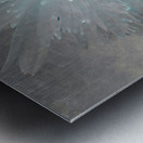 Turquoise Silver Daisy on Light Abstract Background Metal print