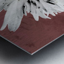  Light Distressed Daisy Flower with Dark Centre on an Abstract Background Metal print