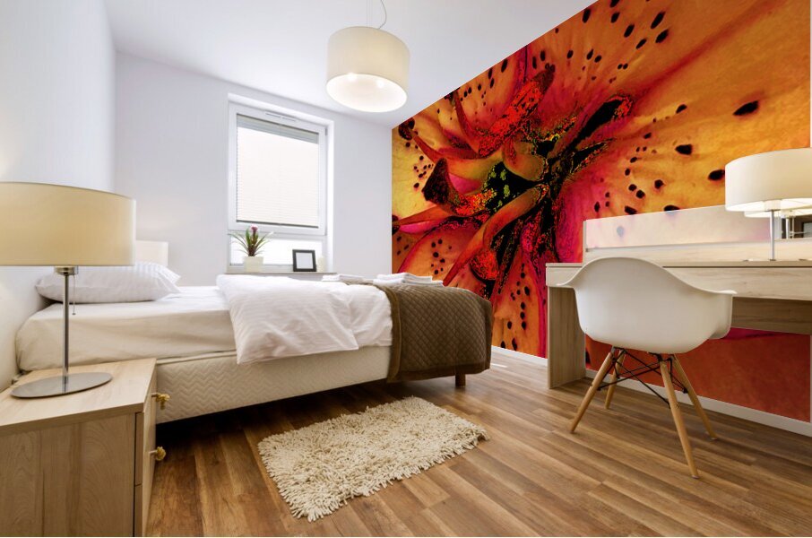 Abstract Close Up Lily Flower Mural print