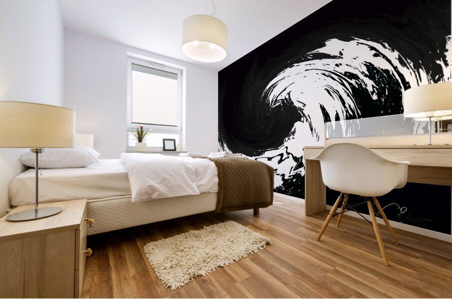 Abstract Swirling Monochrome Melting Forest  Mural print