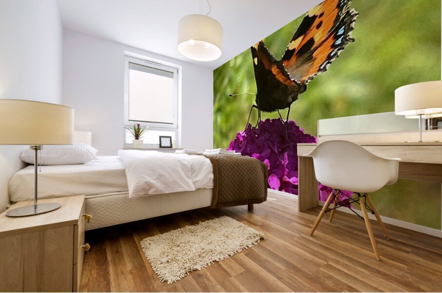 Summer Butterfly on a Butterfly Bush Mural print