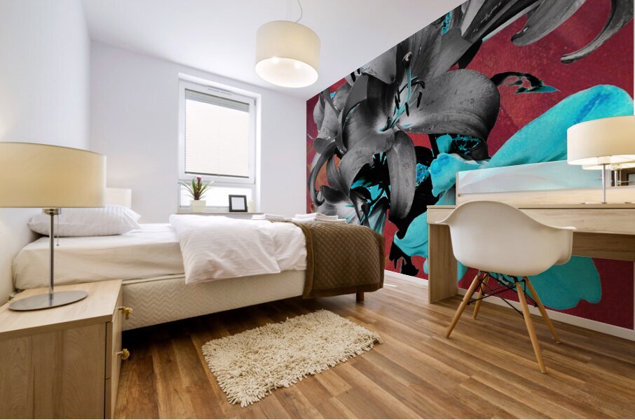 Darkly Inverted Poster Colour Lilies Mural print