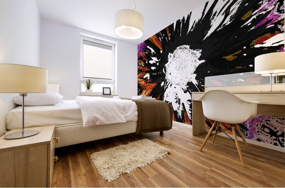 Abstract Dynamic Daisy Flower Mural print