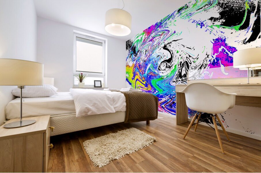 Abstract Swirling Chaotic Colours Mural print