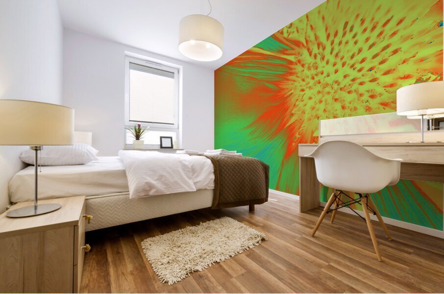 Abstract Cone Flower Mural print