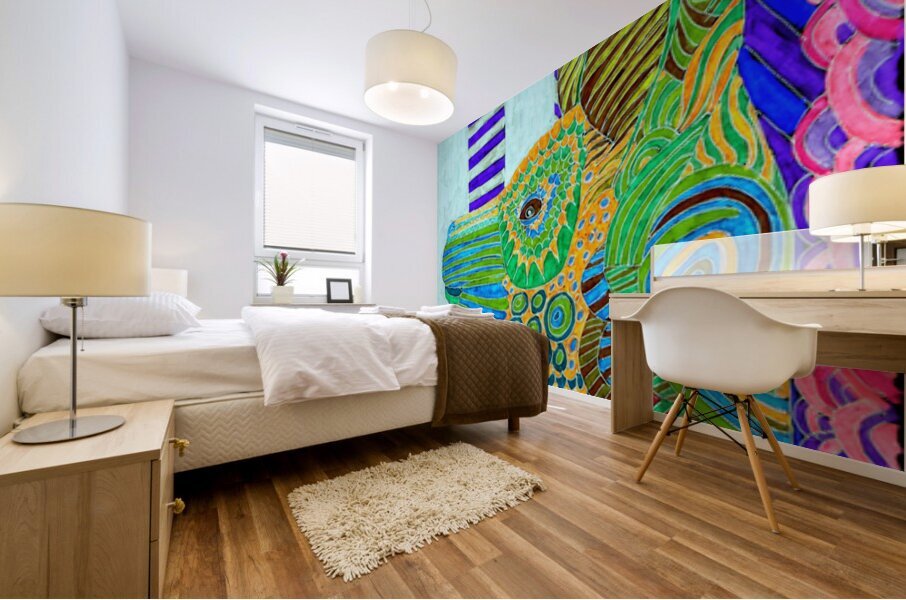 Abstract Egyptian Dog Too Mural print