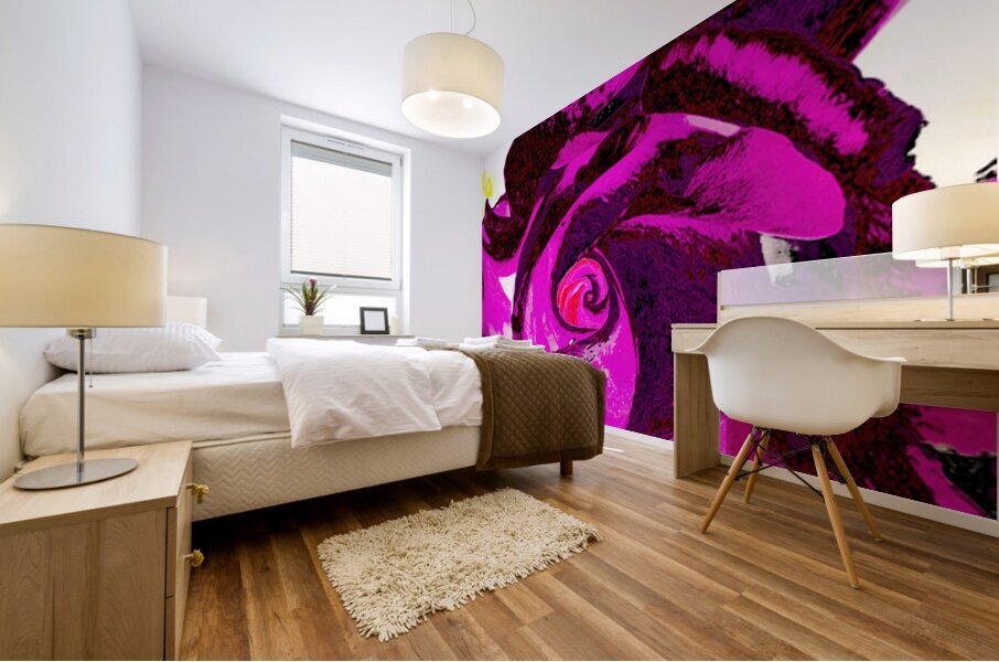 Abstract Pink and Purple Rose Mural print