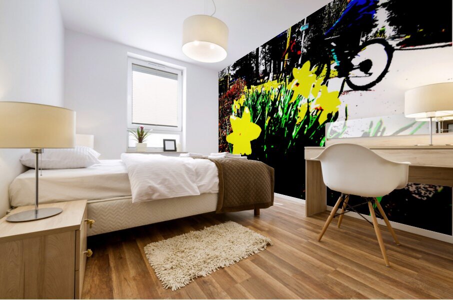  Abstract Cycling in the Scottish Highlands                                                                                                                     Mural print