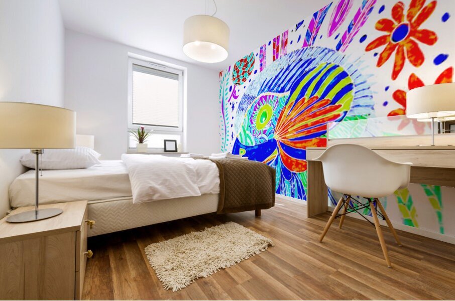 Abstract Pastel Avian Mural print