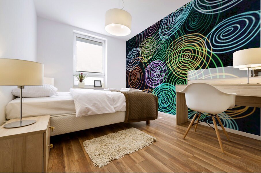 Abstract Colourful Spirals Mural print