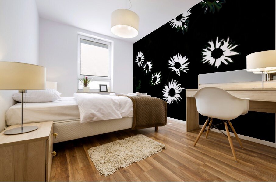  Monochrome Night Blooms                                                                                                                     Mural print