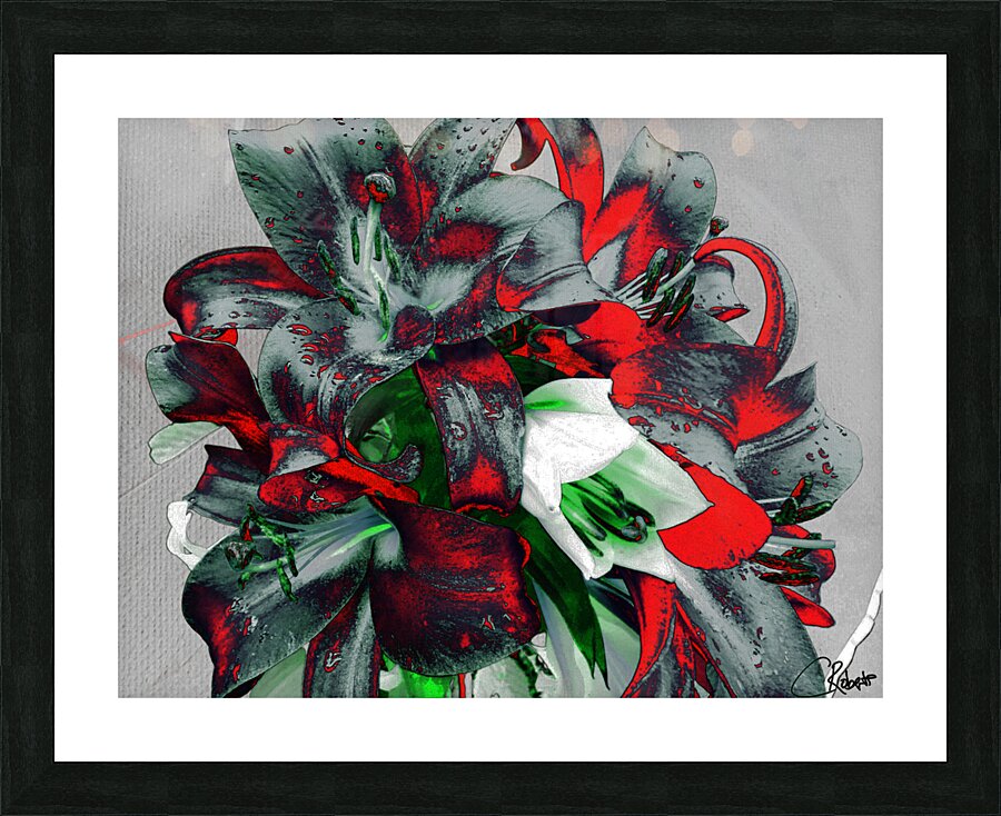 Abstract Unique Lilies  Picture Frame print
