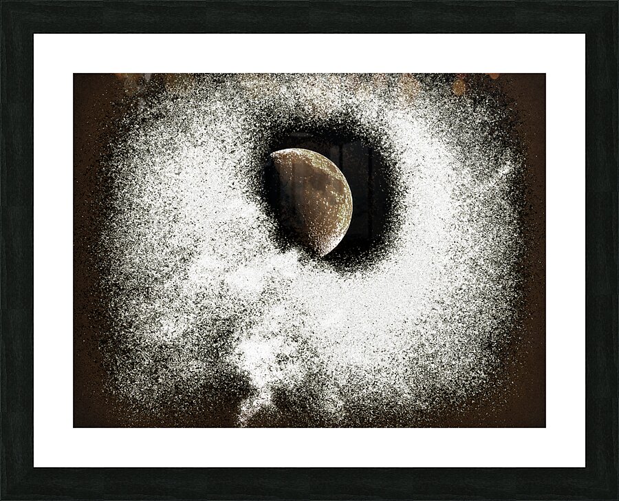 Darker Disintegrating Moon Picture Frame print