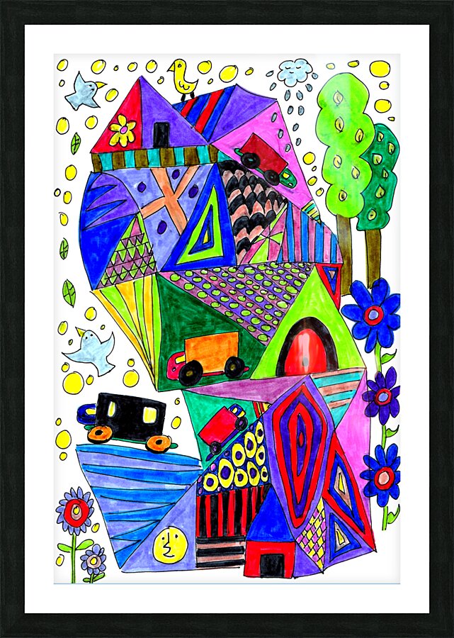 Abstract Doodle Art Fun Picture Frame print