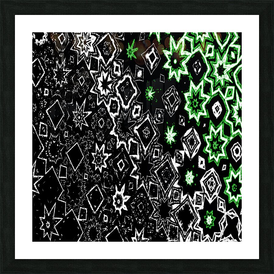 That Star Pattern in Green Picture Frame print