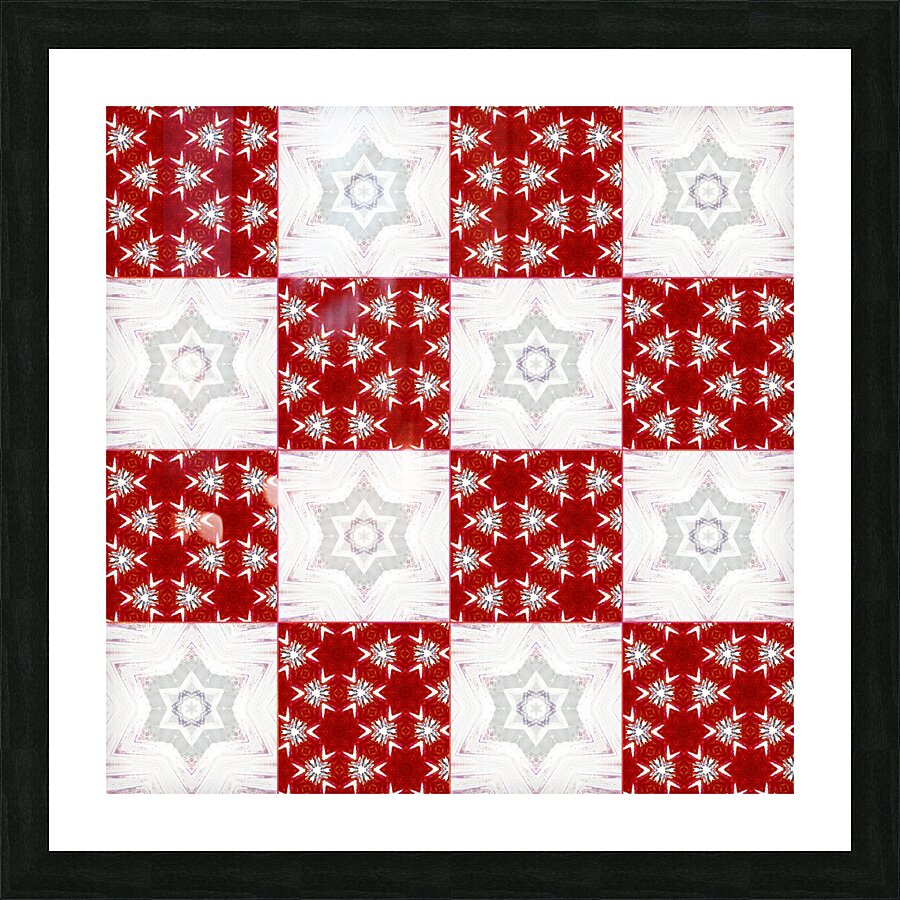 Abstract Pale Star Patchwork Delight  Picture Frame print