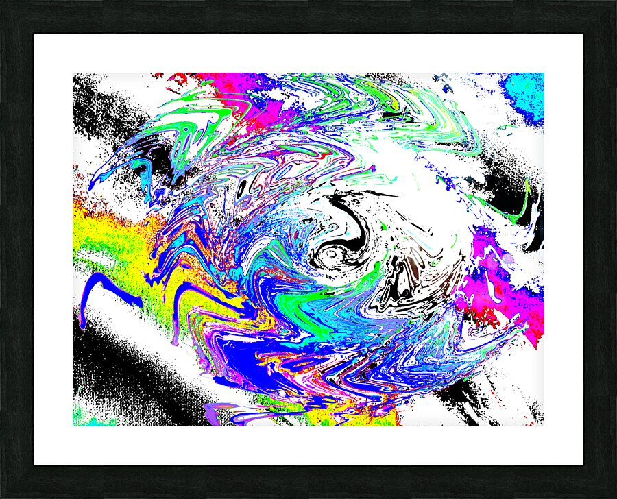 Abstract Swirling Chaotic Colours Picture Frame print